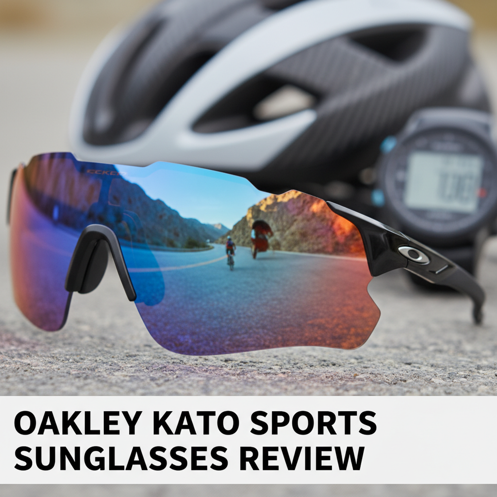Professional blog header image for article titled: Oakley Kato Sports Sunglasses Review. High quality, relevant imagery, clean composition.