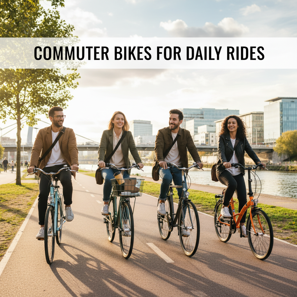 Professional blog header image for article titled: Commuter Bikes for Daily Rides. High quality, relevant imagery, clean composition.