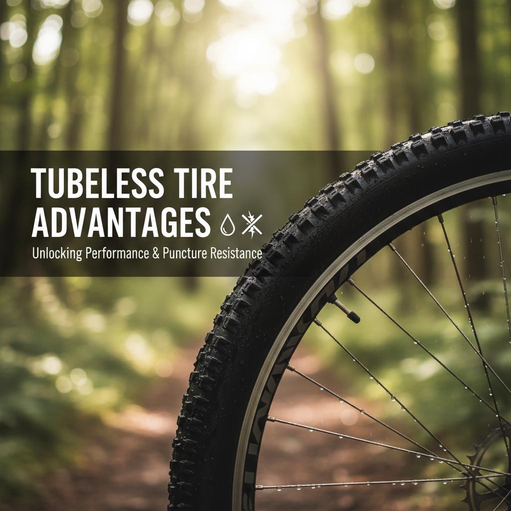 Professional blog header image for article titled: Tubeless Tire Advantages. High quality, relevant imagery, clean composition.