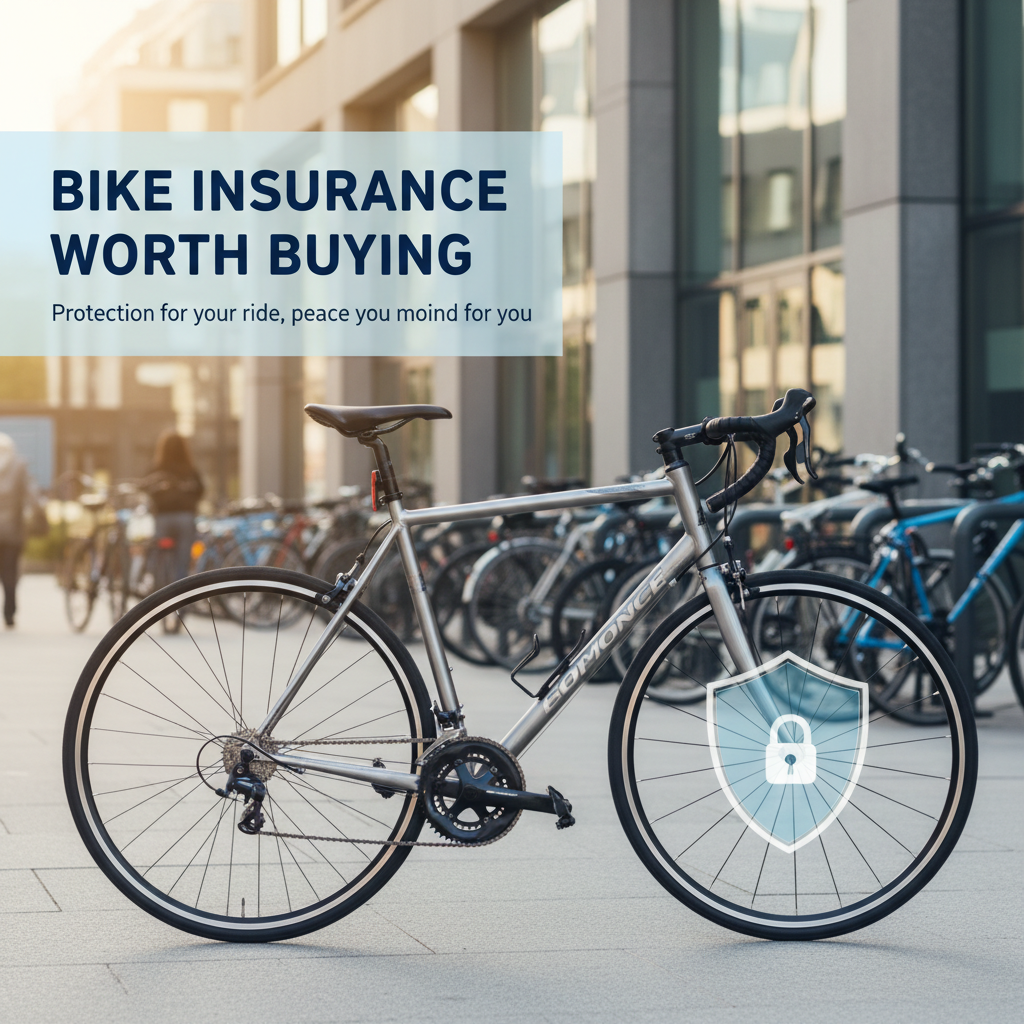 Professional blog header image for article titled: Bike Insurance Worth Buying. High quality, relevant imagery, clean composition.