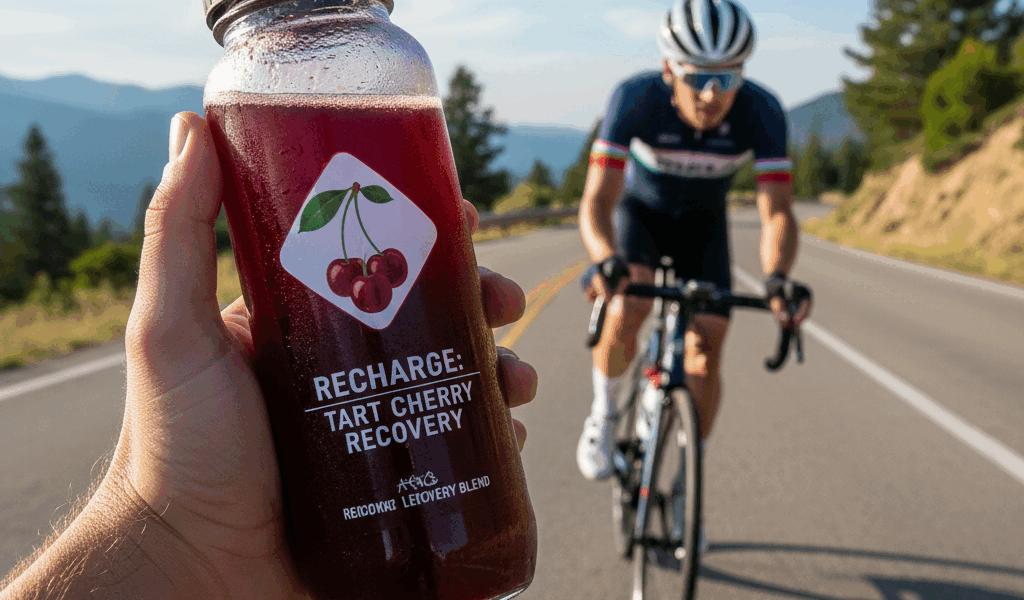 tart cherry juice recovery bottle cyclist