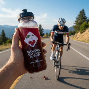 tart cherry juice recovery bottle cyclist