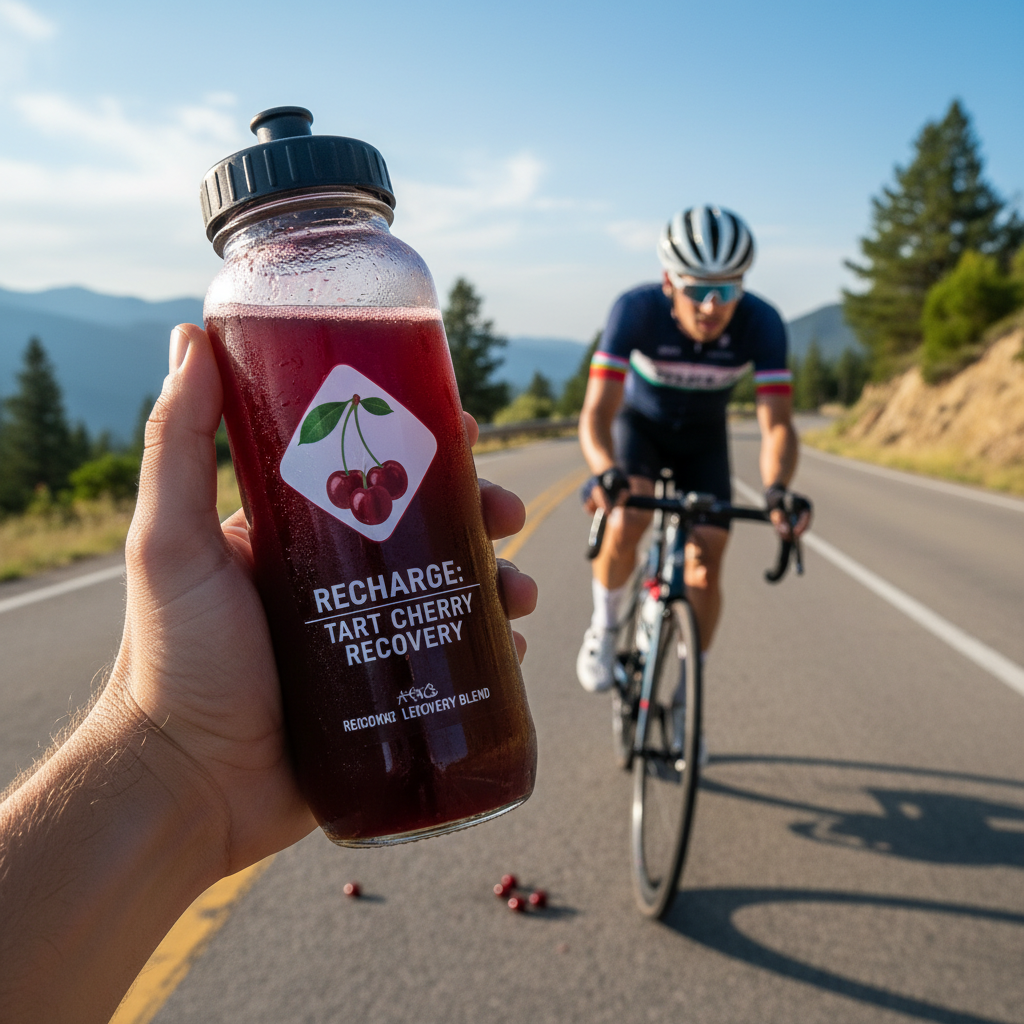 tart cherry juice recovery bottle cyclist