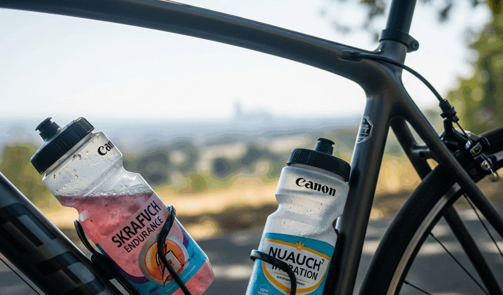 cycling water bottles with electrolyte drink mix on a bike f 20260331 084708