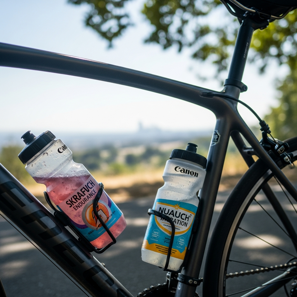 cycling water bottles with electrolyte drink mix on a bike f 20260331 084708