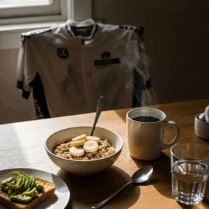 cyclist s pre ride breakfast with oatmeal banana and coffee 20260331 084637